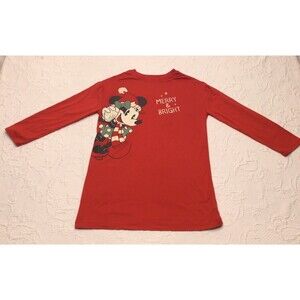 Girls Disney Minnie Mouse Christmas 3/4 Sleeve Shirt Small 6 Holiday Cheer Cute